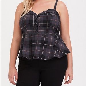 Plaid perplum top size 2 torrid never worn